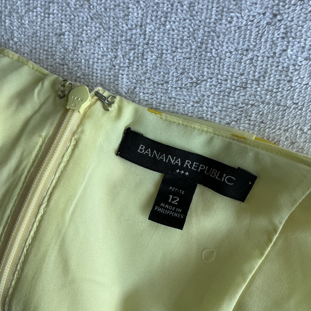 Banana Republic Strapless Dress in Light Yellow Sz 12 - Picture 7 of 15